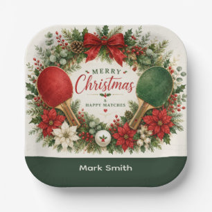 Ping Pong Weihnachtsthema Pappteller