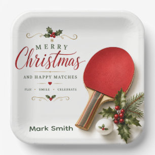 Ping Pong Weihnachtsthema Pappteller