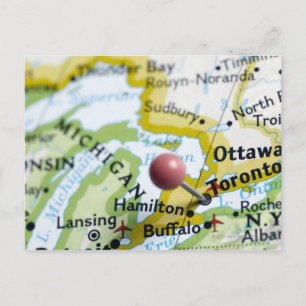 Pingle de carte placée à Toronto, Canada sur la ca