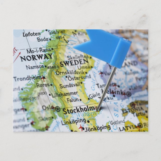 Pinglette de carte placée sur Stockholm, Suède sur (Devant)