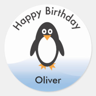 Pingouin anniversaire fête merci pour les stickers