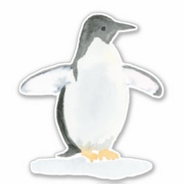 Pingouin Aquarelle - Sticker Coupe Vinyl