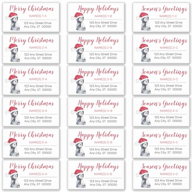 Pingouin bébé | Étiquettes de adresse de Noël de S (Devant)
