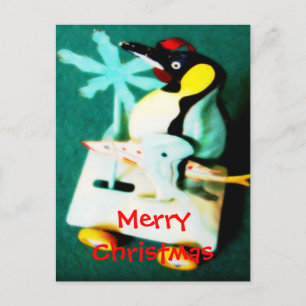 Pingouin • Carte postale de Noël
