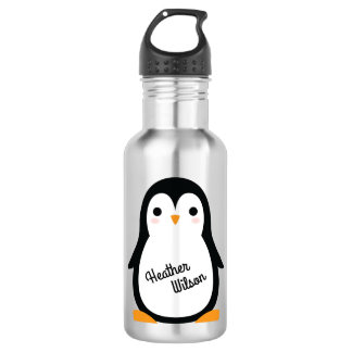 Pingouin Cute Kids Bouteille d'eau avec nom