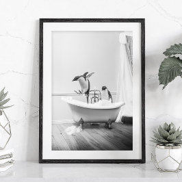 Pingouin dans la baignoire Poster