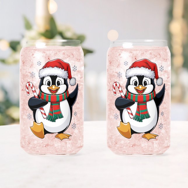 Pingouin de Noël avec Bonnet et Canne à Sucre (Insitu (Mariage))