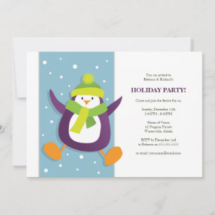 Pingouin fétiche Invitation Fête des Fêtes