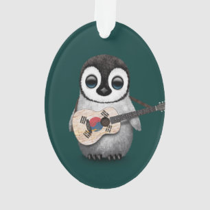 Pingouin jouant la guitare sud-coréenne Teal de