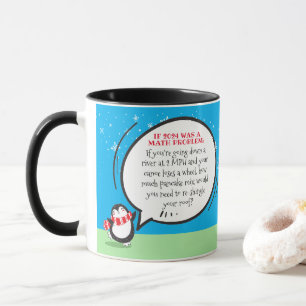 Pingouin mignon Nouvel An Math Problème Citer Mug