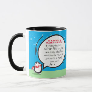 Pingouin mignon Nouvel An Math Problème Citer Mug