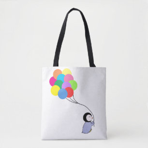 Pingouin mignon tenant le sac fourre-tout à