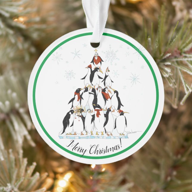 Pingouin Noël Arbre amusant Dessin de vacances (Arbre)