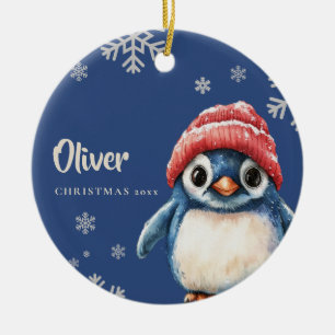 Pingouin personnalisé Noël Ornement Snowflakes