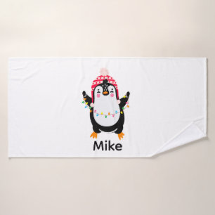 Pingouin scintillant avec lumières de Noël