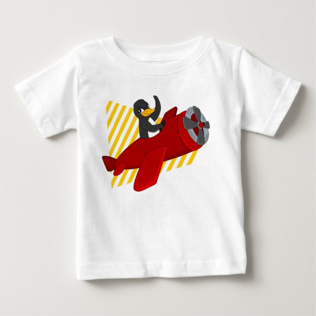 Pingouin volant dessin animé bébé T-shirt (Devant)