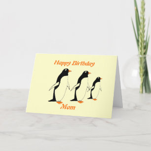 Pingouins Carte d'anniversaire maman