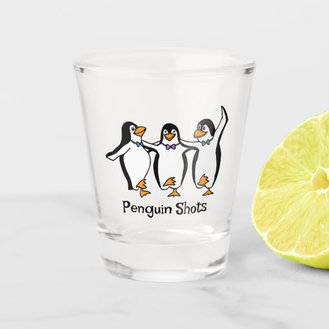 Pingouins de danse Design Verre de tir (Devant)