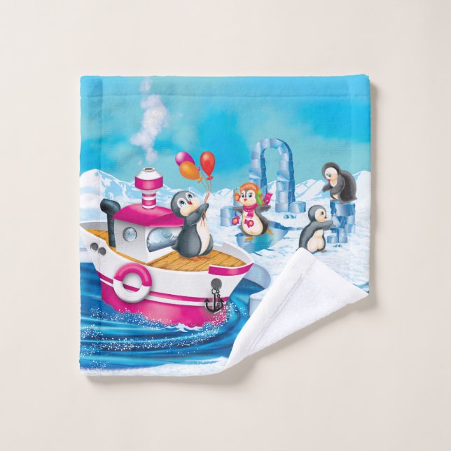 pingouins en Antarctique (Gant de toilette)