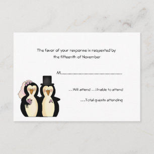 Pingouins épousant la carte de réponse