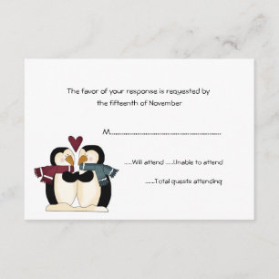Pingouins épousant la carte de réponse