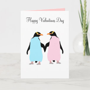 Pingouins, Inséparables, Valentines carte jour