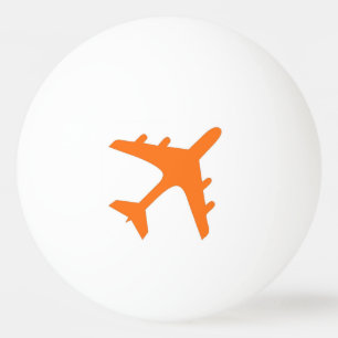 Pingpong-Kugel mit orangefarbenem Flugzeug Tischtennisball