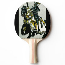 Pingpong-Paddel des Ritters zu Pferd