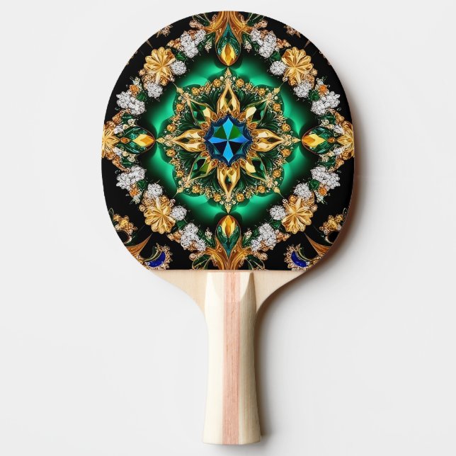 Pingpongpaddel mit brasilianischen Farben Tischtennis Schläger (Rückseite)