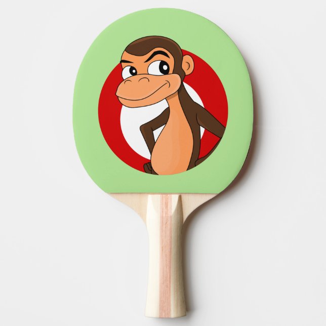 Pingpongpaddel mit Chimp-Cartoon Tischtennis Schläger (Vorderseite)