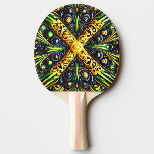 Pingpongpaddel mit jamaikanischen Farben Tischtennis Schläger