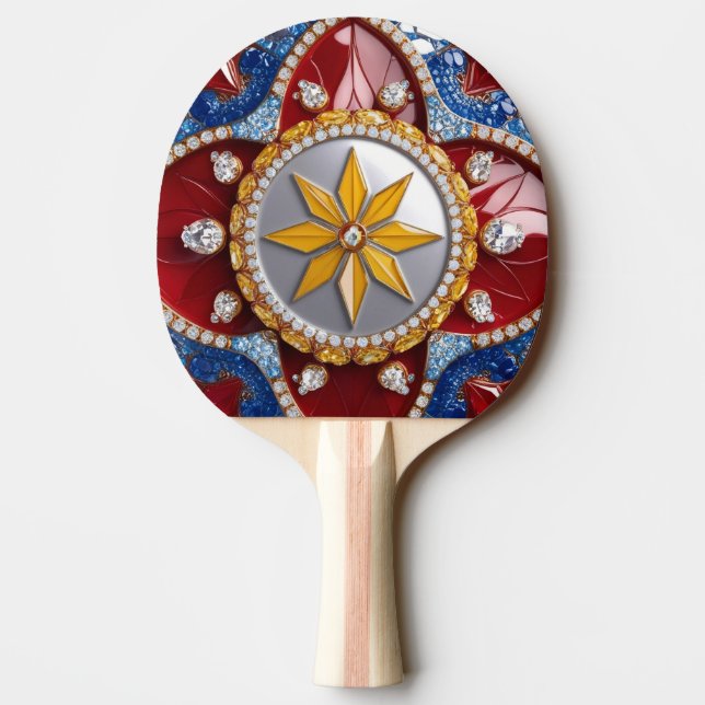 Pingpongpaddel mit kolumbianischen Farben Tischtennis Schläger (Rückseite)