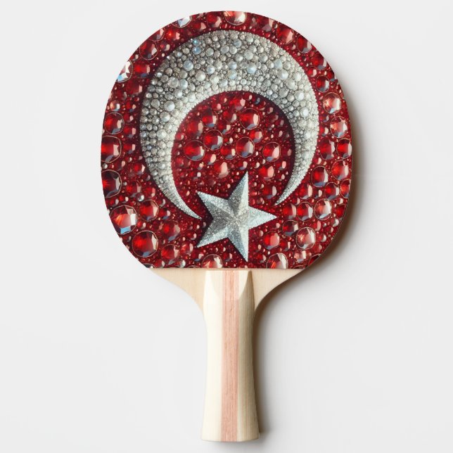 Pingpongpaddel mit türkischen Farben Tischtennis Schläger (Rückseite)