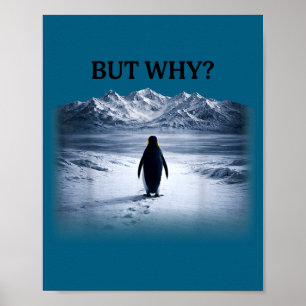 Pinguin, aber warum Richtung Berge Pinguin Poster