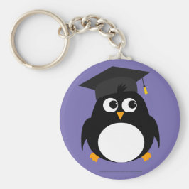 Pinguin-Abschluss-Design - Round Keyring Schlüsselanhänger