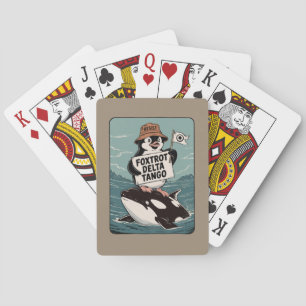 Pinguin-Aktivismus widerstehen Vintage-Protest Spielkarten