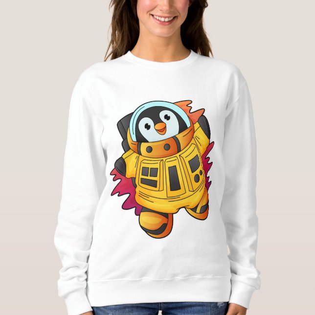 Pinguin als Astronaut im Anzug Sweatshirt (Vorderseite)