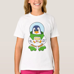 Pinguin als Astronaut mit Kostüm T-Shirt