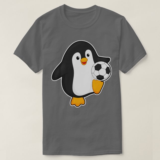 Pinguin als Ballspieler T-Shirt (Design vorne)