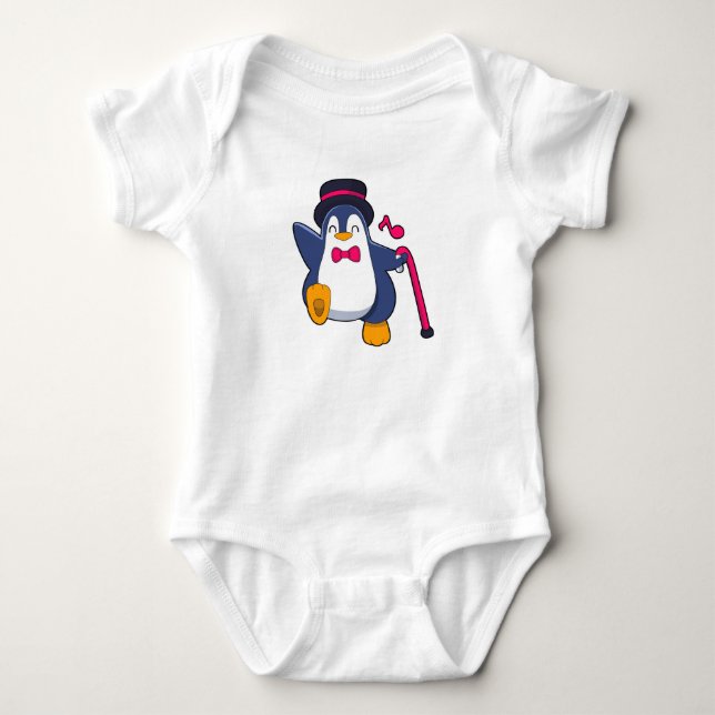 Pinguin als Bräutigam mit Krawatte Baby Strampler (Vorderseite)