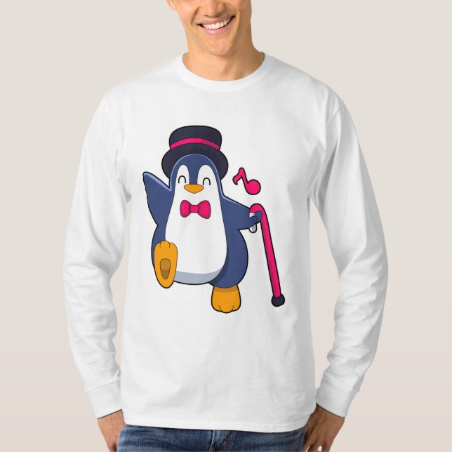 Pinguin als Bräutigam mit Krawatte T-Shirt (Vorderseite)