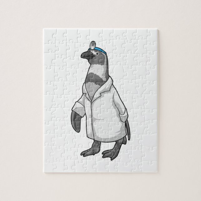 Pinguin als Doktor mit Doctor's Coat (Vertikal)