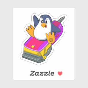 Pinguin als Friseur mit Razor Aufkleber