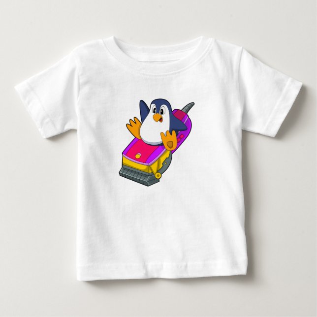 Pinguin als Friseur mit Razor Baby T-shirt (Vorderseite)