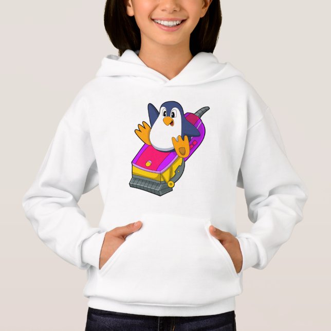 Pinguin als Friseur mit Razor Hoodie (Vorderseite)
