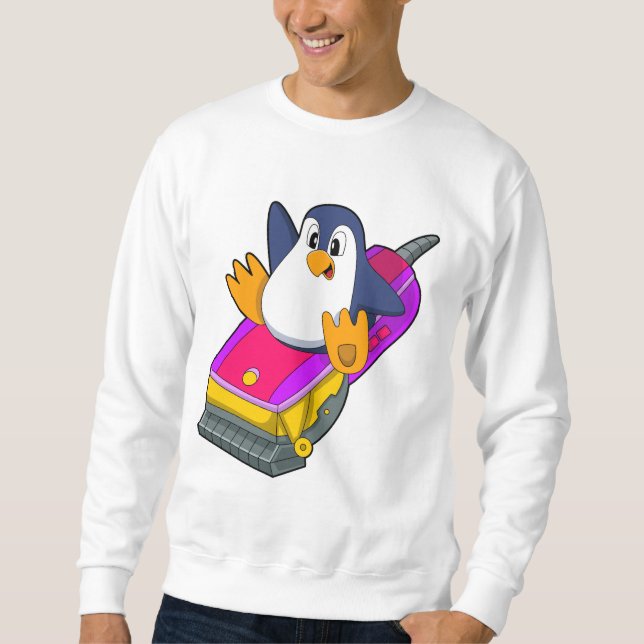 Pinguin als Friseur mit Razor Sweatshirt (Vorderseite)