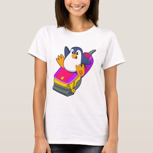 Pinguin als Friseur mit Razor T-Shirt (Vorderseite)