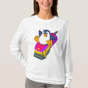 Pinguin als Friseur mit Razor T-Shirt