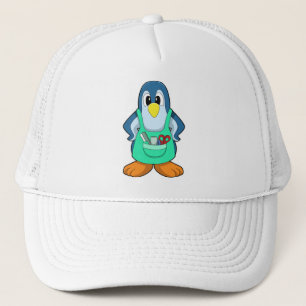 Pinguin als Friseur mit Schere & Razor Truckerkappe