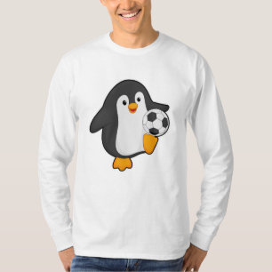 Pinguin als Fußballspieler mit Fußball T-Shirt